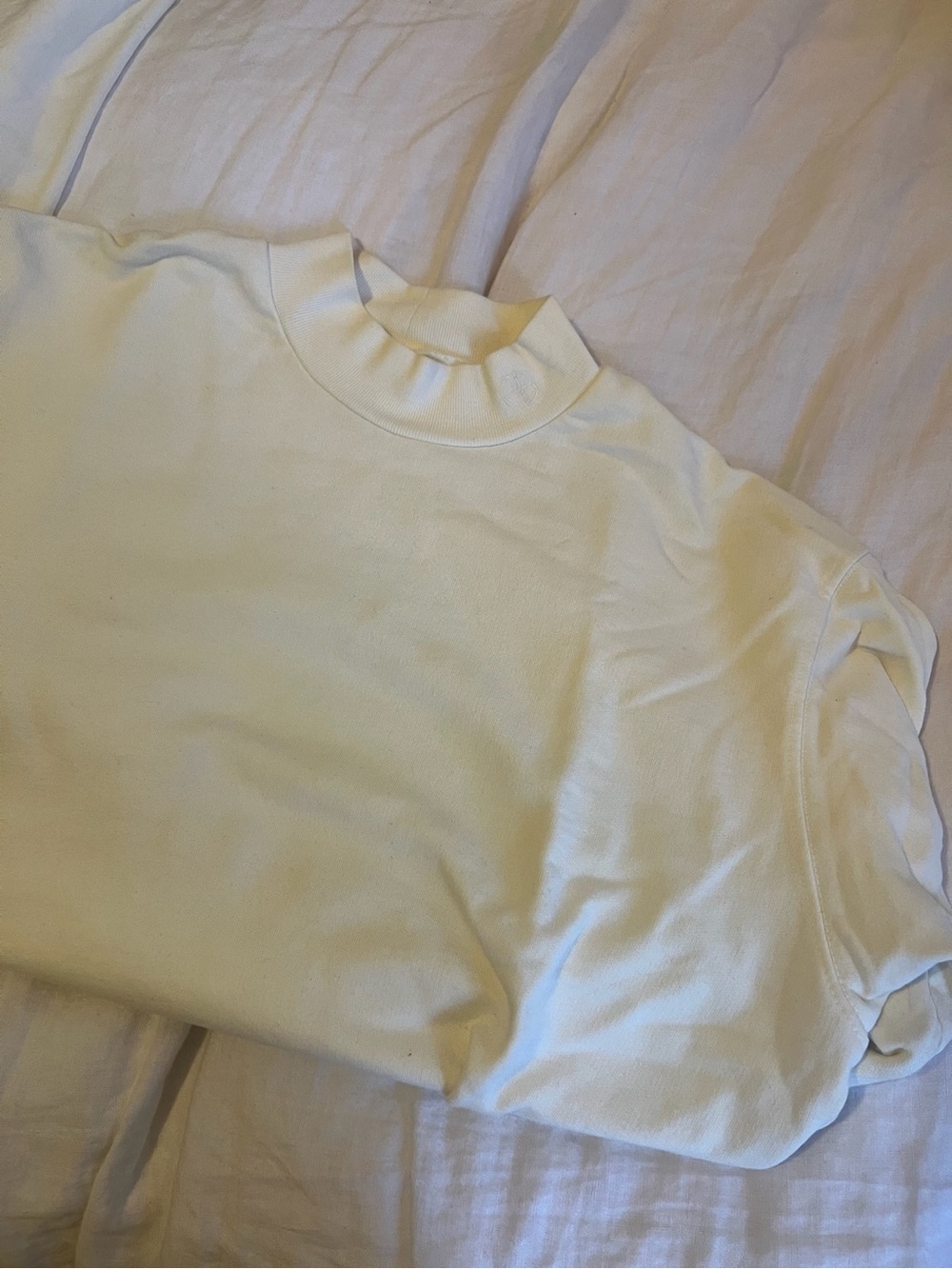 Anine Bing Cream Mock Neck Top